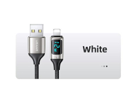USAMS Kabel pleciony lightning 1,2m LED 2,4A srebrno-czarny - 1569026 - zdjęcie 5